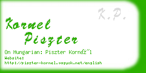 kornel piszter business card